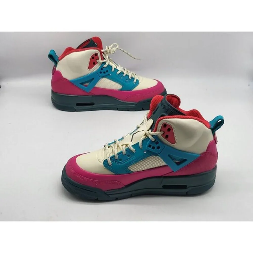 Jordan Spizike Low Shoes Boys‎ Size 4Y FD4653-163 Cream Pink Blue Teal Red Youth